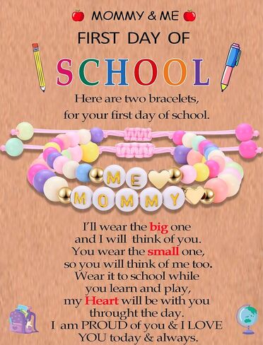 Back to School/First Day of Kindergarten/Pre/School Mommy and Me Bracelet for Women Son Mom Daughter in Saudi Arabia