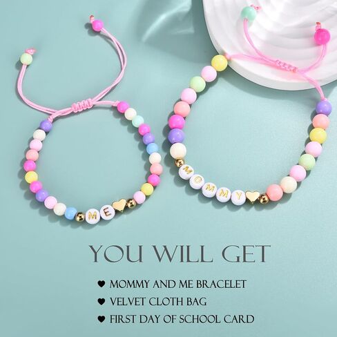 Back to School/First Day of Kindergarten/Pre/School Mommy and Me Bracelet for Women Son Mom Daughter in Saudi Arabia