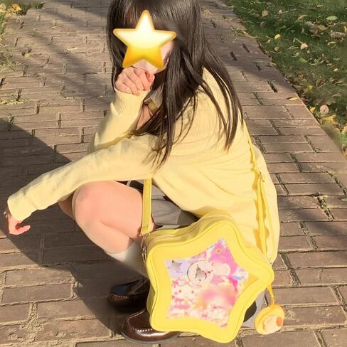 Star Shape Ita Bag Pins Display Crossbody Bag PU Leather Backpack Y2k Aesthetic Cute Handbag in Saudi Arabia