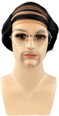 Gold Old Men Wig Bald Wig- Old Man Comb Over Wig with Glasses- Fluffy Bald Head Halloween Costume Cosplay Wigs for Costume Party Supplies in Saudi Arabia