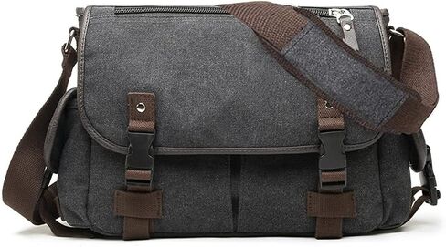 [Upgraded] Vintage Canvas Messenger Bag Large Book Laptop Shoulder Bag Women Men New in Kuwait