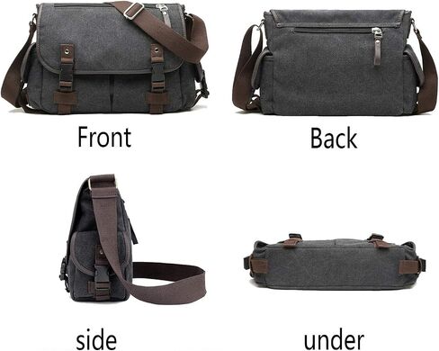 [Upgraded] Vintage Canvas Messenger Bag Large Book Laptop Shoulder Bag Women Men New in Kuwait