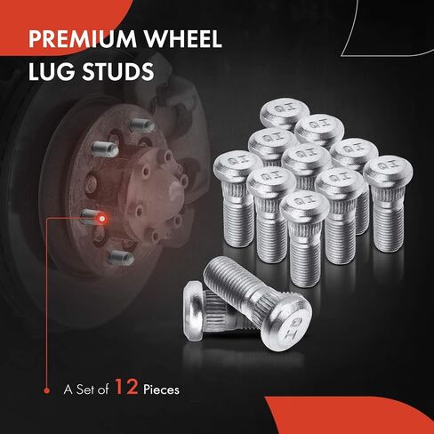 12 قطعة من مسامير العجلات M12-1.25 A-Premium متوافقة مع INFINITI QX4 وNissan 200SX، 300ZX، Frontier، Maxima، Pathfinder، Pickup، Pulsar، Sentra، Xterra، 720، D21 مجموعة مكونة من 12 قطعة in Saudi Arabia