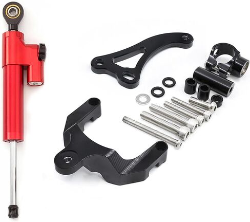 PROCNC Motorcycle CNC Aluminum Steering Damper Stabilizer Mounting Bracket Kit Fit for Suzuki GSXS750 2017 2018 2019 2020 2021 2022 2023 (Black+Black) in Saudi Arabia