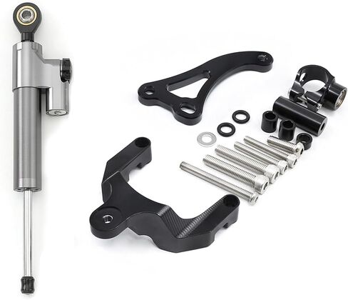 PROCNC Motorcycle CNC Aluminum Steering Damper Stabilizer Mounting Bracket Kit Fit for Suzuki GSXS750 2017 2018 2019 2020 2021 2022 2023 (Black+Black) in Saudi Arabia