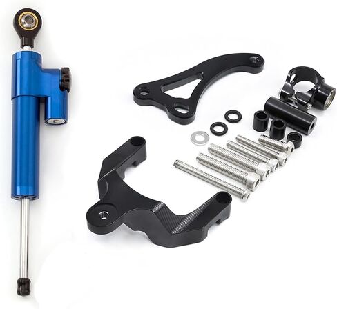 PROCNC Motorcycle CNC Aluminum Steering Damper Stabilizer Mounting Bracket Kit Fit for Suzuki GSXS750 2017 2018 2019 2020 2021 2022 2023 (Black+Black) in Saudi Arabia