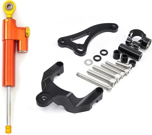 PROCNC Motorcycle CNC Aluminum Steering Damper Stabilizer Mounting Bracket Kit Fit for Suzuki GSXS750 2017 2018 2019 2020 2021 2022 2023 (Black+Black) in Saudi Arabia