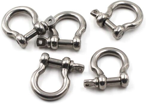 M4 D Ring Bow Shackles Heavy Duty with Pin for Bow Rigging,Anchor,Towing,Off Road Recovery-304 Stainless Steel 10PCS in Saudi Arabia