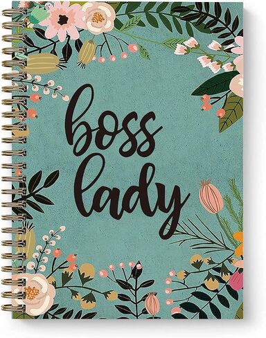 NC Dofala Boss Lady Watercolor Flower Cover Hardcover Spiral Notebook, Gold Spiral Writing Diary Notebook for Women, Friends, Boss Lady, Mother Birthday Mother's Gift, (6" x 8") in Saudi Arabia