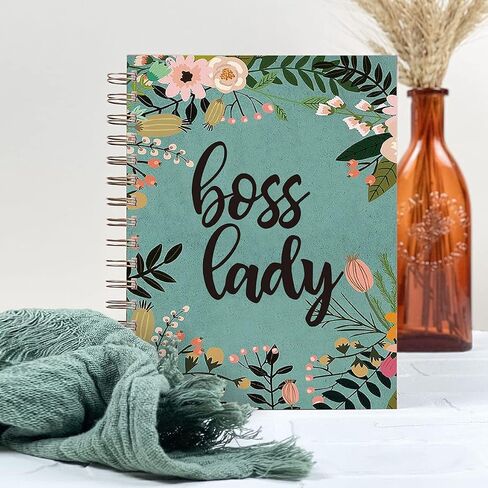 NC Dofala Boss Lady Watercolor Flower Cover Hardcover Spiral Notebook, Gold Spiral Writing Diary Notebook for Women, Friends, Boss Lady, Mother Birthday Mother's Gift, (6" x 8") in Saudi Arabia