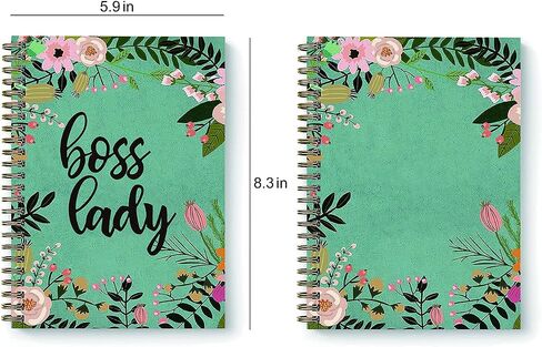 NC Dofala Boss Lady Watercolor Flower Cover Hardcover Spiral Notebook, Gold Spiral Writing Diary Notebook for Women, Friends, Boss Lady, Mother Birthday Mother's Gift, (6" x 8") in Saudi Arabia