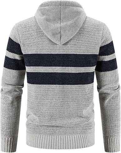 Kinkia Men's Zip Up Hoodies Casual Long Sleeve Full Zipper Sherpa Fleece Lined Knit Cardigan Sweater Jacket with Pockets in Saudi Arabia