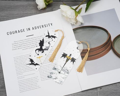 إشارات مرجعية من الأكريليك الخيالي، للنجم الذي يستمع إلى الهدايا الرومانسية الملهمة لـ Bookish وCity of Starlight وBatboys Merch لعشاق الكتب Booktok. (6 × 2، مجموعة من 2) in Kuwait