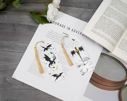 إشارات مرجعية من الأكريليك الخيالي، للنجم الذي يستمع إلى الهدايا الرومانسية الملهمة لـ Bookish وCity of Starlight وBatboys Merch لعشاق الكتب Booktok. (6 × 2، مجموعة من 2) in Kuwait