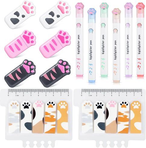 مجموعة القرطاسية التي تحمل عنوان Meanplan Cat، تتضمن 6 أشرطة تصحيح، 6 أقلام تمييز، 2 وسادة ملاحظات لاصقة للأطفال والكبار واللوازم المدرسية المكتبية in Kuwait