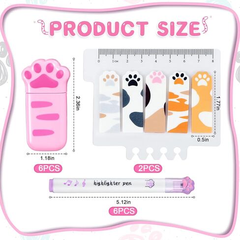 مجموعة القرطاسية التي تحمل عنوان Meanplan Cat، تتضمن 6 أشرطة تصحيح، 6 أقلام تمييز، 2 وسادة ملاحظات لاصقة للأطفال والكبار واللوازم المدرسية المكتبية in Kuwait