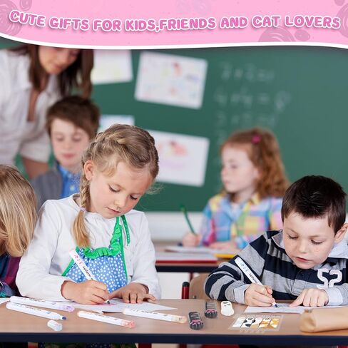 مجموعة القرطاسية التي تحمل عنوان Meanplan Cat، تتضمن 6 أشرطة تصحيح، 6 أقلام تمييز، 2 وسادة ملاحظات لاصقة للأطفال والكبار واللوازم المدرسية المكتبية in Kuwait