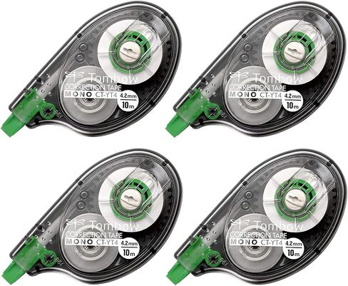بكرات تصحيح Tombow CT-YT4 مع بكرات جانبية 4.2 مم × 10 م، عبوة من 4 قطع مفردة in Saudi Arabia