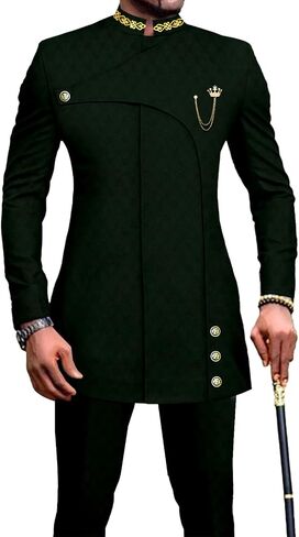 African Suits for Men Slim Fit Formal Blazer Pants 2 Piece Set Designed Wedding Dashiki Outfits in Saudi Arabia