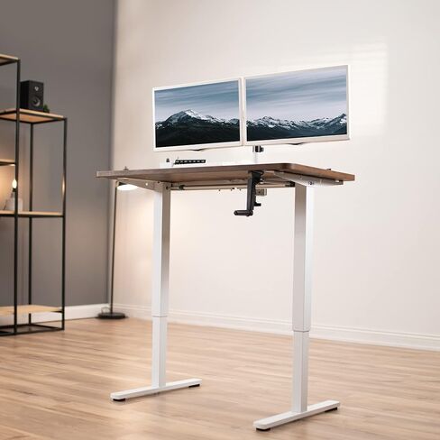 VIVO Compact Hand Crank Stand Up Desk Frame for 35 to 71 inch Table Tops, Ergonomic Standing Height Adjustable Base with Foldable Handle, Black, DESK-M051MB in Kuwait