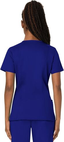 Cherokee Scrub Set for Women Modern Classic Fit 3 Pockets V-Neck Top WW620 with 5 Pockets Moderate Flare Leg Pant WW120, Galaxy Blue - XL Top/XL Pant in Saudi Arabia