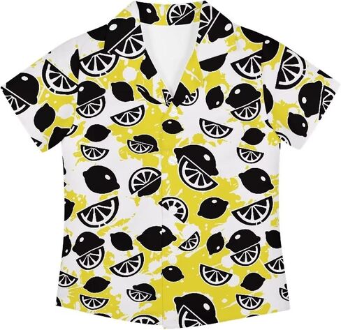 Unique Hawaiian Shirt for Boys V Neck Button Down Cute Summer Tropical Shirts Kids Beach Outfits in Kuwait