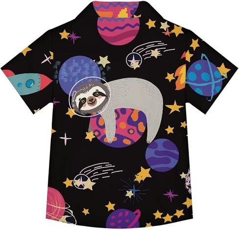 Unique Hawaiian Shirt for Boys V Neck Button Down Cute Summer Tropical Shirts Kids Beach Outfits in Kuwait