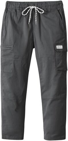 Boys Cargo Pants Kids Elastic Waist Hiking Pants Lightweight Casual School Pants in Saudi Arabia