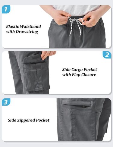 Boys Cargo Pants Kids Elastic Waist Hiking Pants Lightweight Casual School Pants in Saudi Arabia