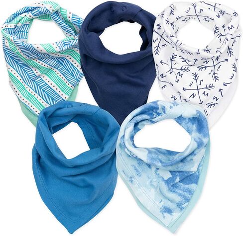HonestBaby Multipack Reversible Bandana Drool Bibs Burpcloths Adjustable Snaps 100% Organic Cotton (Legacy) in Saudi Arabia