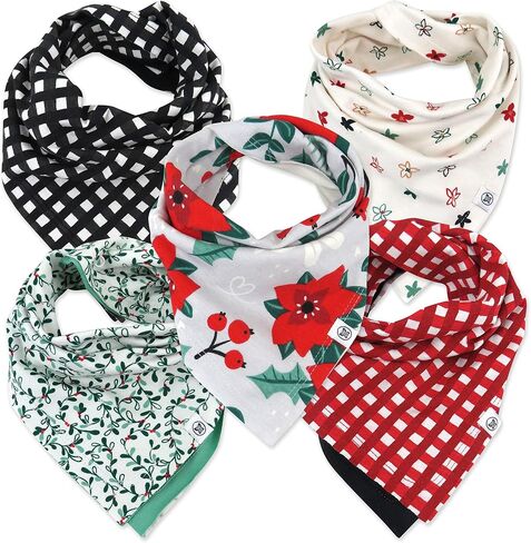 HonestBaby Multipack Reversible Bandana Drool Bibs Burpcloths Adjustable Snaps 100% Organic Cotton (Legacy) in Saudi Arabia