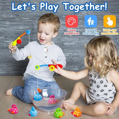 ألعاب حمام الأطفال الصغار للأطفال الذين تتراوح أعمارهم بين 3-5 سنوات، لعبة صيد السمك لعمر 3 4 5 سنوات، 10 قطع ألعاب المنتزع في الهواء الطلق، هدية حمام السباحة للأولاد والبنات، ألعاب حوض الاستحمام للأطفال من سن 4 إلى 8 سنوات in Kuwait
