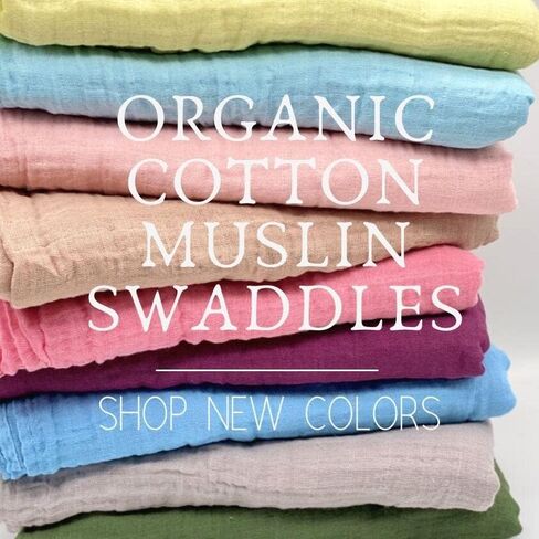 Organic Muslin Swaddle Blankets for New Born Boys Girls (2PCS Option #10) in Kuwait