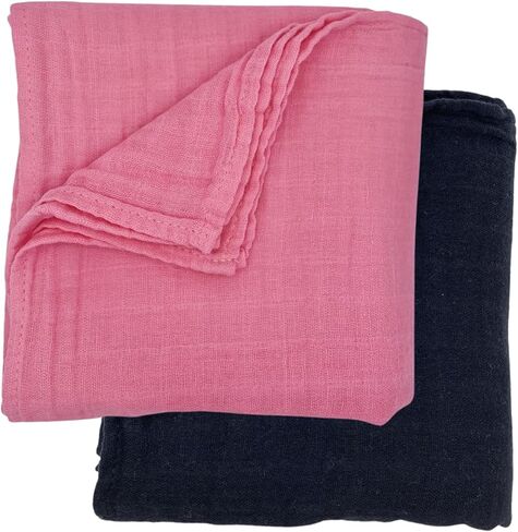 Organic Muslin Swaddle Blankets for New Born Boys Girls (2PCS Option #10) in Kuwait