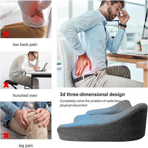 Minimalist Memory Cotton Seat Cushion - Pressure Relief for Office Chairs, for Senior Citizen,The Cushion lab,Pressure Relief Cushions for Sitting (Dark Gray) in Saudi Arabia