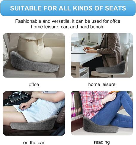 Minimalist Memory Cotton Seat Cushion - Pressure Relief for Office Chairs, for Senior Citizen,The Cushion lab,Pressure Relief Cushions for Sitting (Dark Gray) in Saudi Arabia
