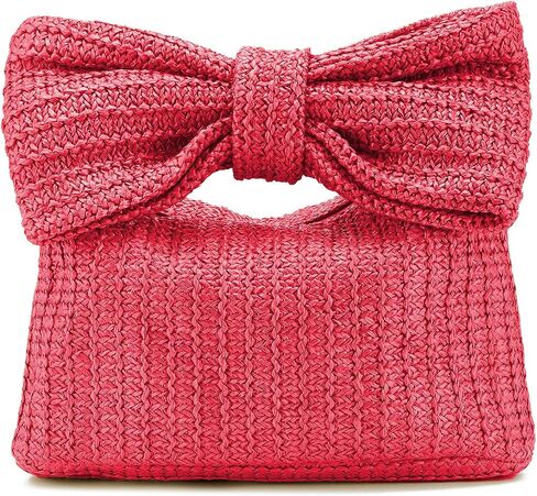 Women Straw Clutch Purses Bow Purse Summer Beach Bags Stylish Handmade Woven Handbags for Party Wedding Vacation in Saudi Arabia