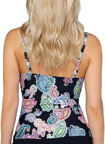 Leilani Womens Gemini Tankini, 10, Black in Saudi Arabia