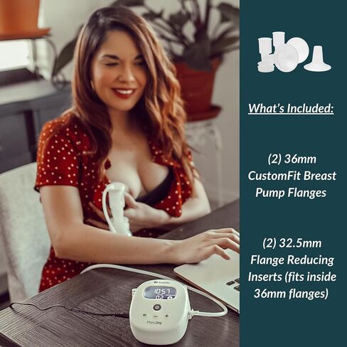 Ameda CustomFit Breast Flanges Medium/Large | includes (2) 30.5mm Breast Pump Flanges & (2) 28.5mm Flange Inserts | Fits HygieniKit and MYA Joy, Mya Joy PLUS & Pearl Breast Pumps | BPA and DEHP Free in Kuwait