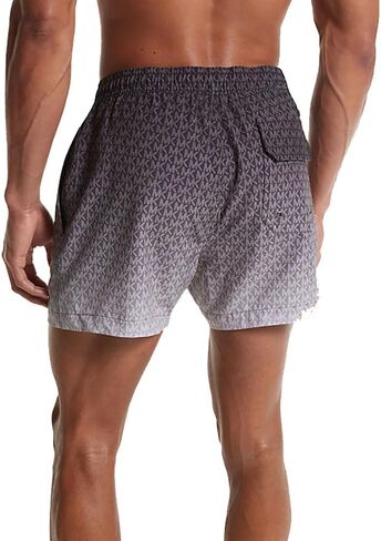 Michael Kors Men's Ombré Logo Swim Trunks (US, Alpha, Medium, Regular, Regular, Black) in Saudi Arabia