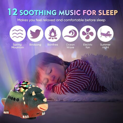 BestYiJo Dino Light Projector, Rotating Dinosaur Lamp, Projector Night Light for Kids Room, Dinosaur Toys for Kids, Dinosaur Projector Nightlight with Crawling,14 White Noises and 360° Rotation(Red) in Saudi Arabia