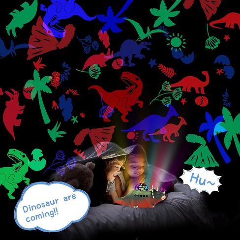 BestYiJo Dino Light Projector, Rotating Dinosaur Lamp, Projector Night Light for Kids Room, Dinosaur Toys for Kids, Dinosaur Projector Nightlight with Crawling,14 White Noises and 360° Rotation(Red) in Saudi Arabia