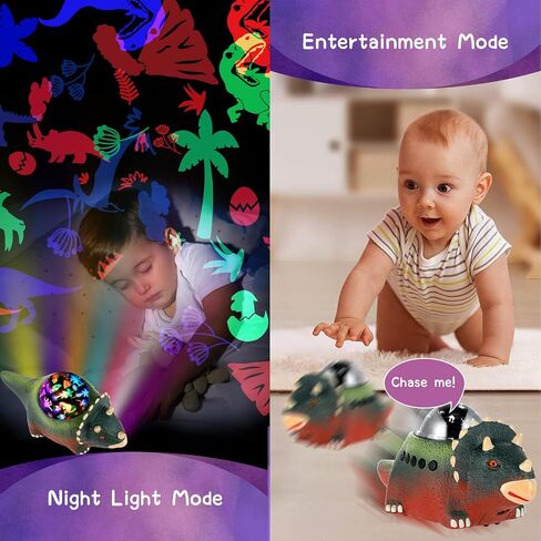 BestYiJo Dino Light Projector, Rotating Dinosaur Lamp, Projector Night Light for Kids Room, Dinosaur Toys for Kids, Dinosaur Projector Nightlight with Crawling,14 White Noises and 360° Rotation(Red) in Saudi Arabia