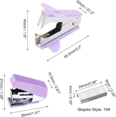 PATIKIL Desk Stapler Set, Portable Effortless Manual Claw Staple Remover Puller Tool with Staples Office Supplies Kit for Office Classroom Home Desktop, Pink in Saudi Arabia