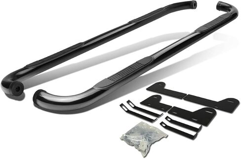 لوح الجري DNA Motoring STEPB-3-020-BK من الفولاذ المقاوم للصدأ مقاس 3 بوصات بخطوات جانبية Nerf Bar، أسود in Saudi Arabia