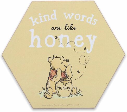 Open Road Brands Disney Winnie The Pooh Oh Happy Day Linked Hanging Wood Wall Decor - Adorable Winnie The Pooh Decoration for Kids' Bedroom or Nursery in Kuwait