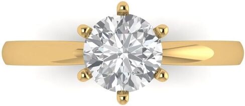 Clara Pucci Yellow/Rose/White 14k Gold Solitaire Statement anniversary Engagement Promise Bridal Ring - 1Ct Round Cut Simulated Diamond in Saudi Arabia