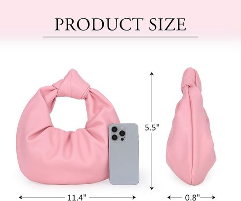 Women's Ruched Clutch Purse PU Leather Hobo Handbag Knot Formal Evening Bag Pleated Bag in Saudi Arabia