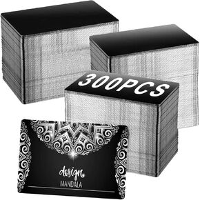 Dofiki 300 PCS Metal Business Card Aluminium Engraving Blank Aluminium Business Card for Laser Engraver Laser Engraving DIY Cards, Thickness 0.21 mm (Black)