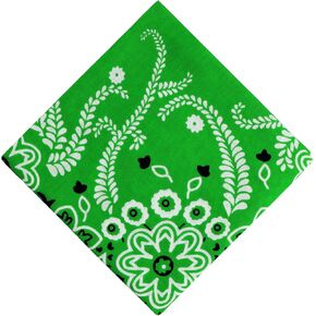 27"x27" 100% Cotton Bandanas, Holiday Gifts Handkerchief Headband, Face Mask Square Scarf Headwear for Men & Women (1Pcs,Green)